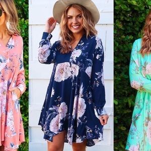 Navy floral dress